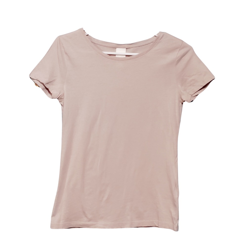 H&M Light‎ Tan Short Sleeve T Shirt Basics Small